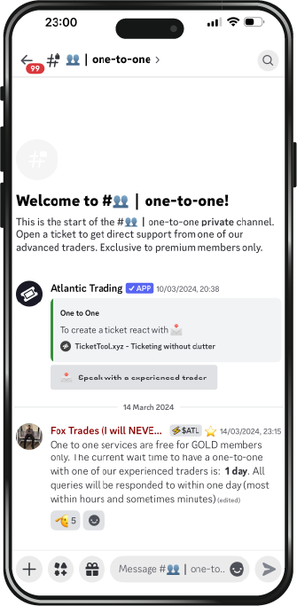 Image of a one-to-one mentorship session being requested in Atlantic Trading